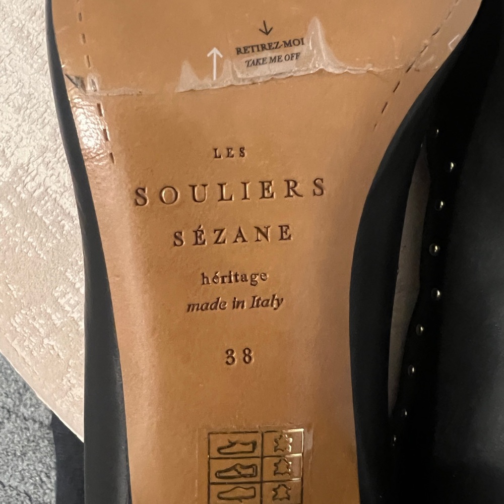 Sezane Low Palermo Women's Shoes Heels- US 7/EU 38/UK 5, Black Leather - NWOT - Picture 7 of 7
